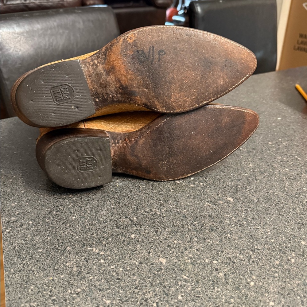 Vtg Dan Post Python Snake Brown Leather Western C… - image 6